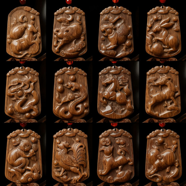 Agarwood Chinese Zodiac Plaque