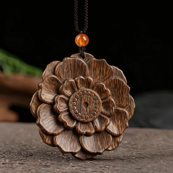 Wooden Flower - Carved Pendant