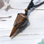 Wooden Cone - Shaped Pendant Necklaces with Black Cord