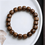 Barrel - Shaped Wooden Bead Bracelet
