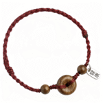 Red Cord Bracelet with Wooden Donut & Beads