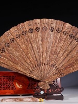 Agarwood folding fan