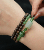 Agarwood (Qinan) bracelet, Hetian jade lucky bead chain and Buddhist beads