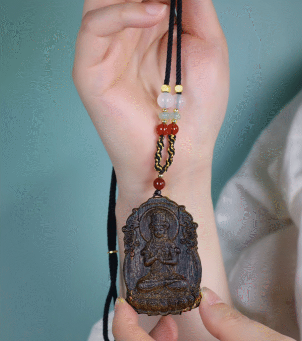 Sinking Water Grade Agarwood Chinese Zodiac Pendant Guanyin Bodhisattva Birth Year Buddha Amulet Handheld Piece