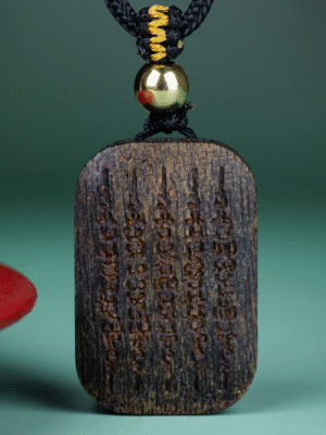 Qinan Agarwood Carved Five Scripture Pendant