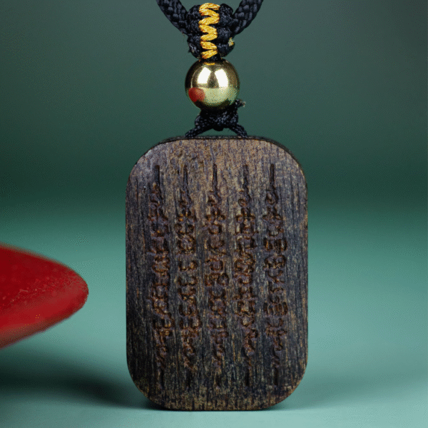 Qinan Agarwood Carved Five Scripture Pendant