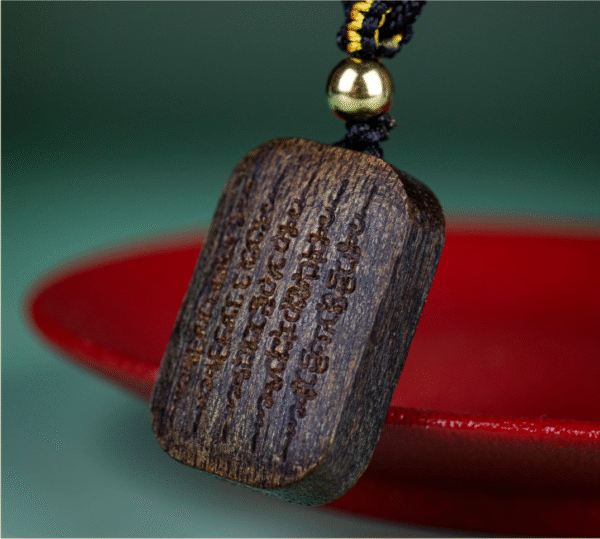 Qinan Agarwood Carved Five Scripture Pendant