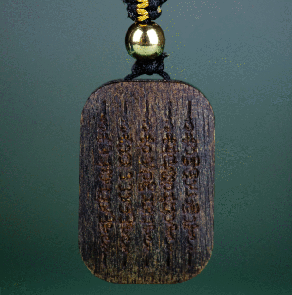 Qinan Agarwood Carved Five Scripture Pendant