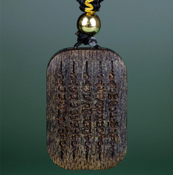 Qinan Agarwood Carved Five Scripture Pendant