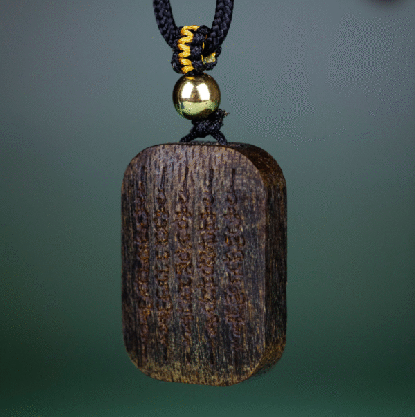 Qinan Agarwood Carved Five Scripture Pendant
