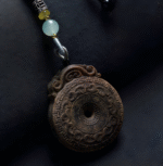 Kynam Agarwood Pendant with Ruyi and Peace Knot, Natural Collection, Buddhist Talisman Necklace, Jewelry Accessory.