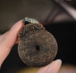 Kynam Agarwood Pendant with Ruyi and Peace Knot, Natural Collection, Buddhist Talisman Necklace, Jewelry Accessory.