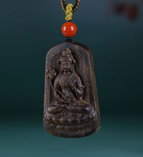 Lotus-Holding Avalokitesvara Agarwood Pendant