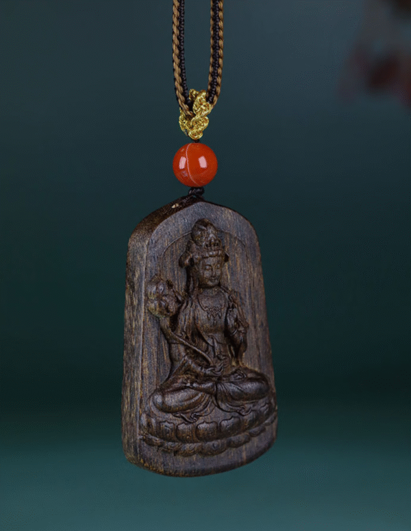Lotus-Holding Avalokitesvara Agarwood Pendant