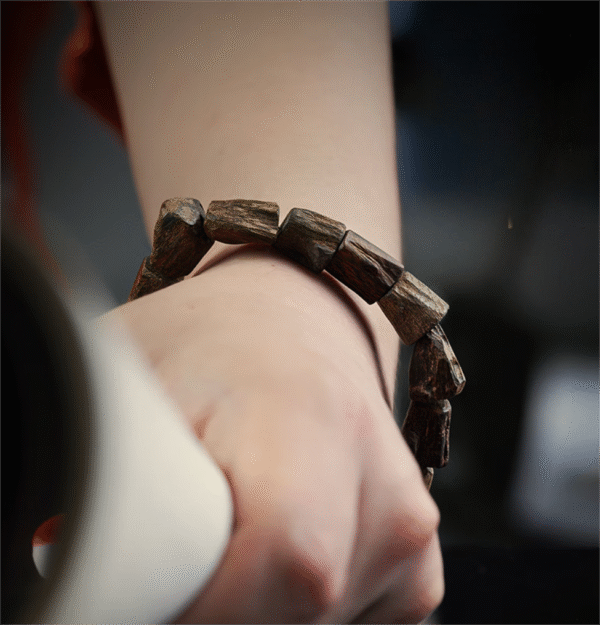 Follow the wrist, an agarwood Buddhist bead bracelet.