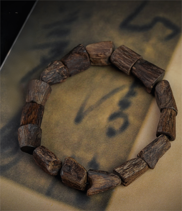 Follow the wrist, an agarwood Buddhist bead bracelet.