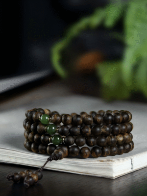 Agarwood bracelet with 108 Buddha beads rosary bracelet.