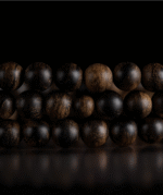 Agarwood rosary bracelet with 108 Buddha beads.