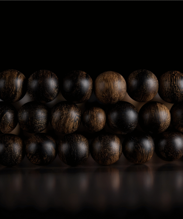 Agarwood rosary bracelet with 108 Buddha beads.