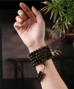 Agarwood rosary bracelet with 108 Buddha beads.