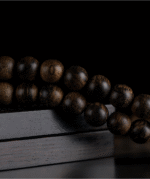 Agarwood rosary bracelet with 108 Buddha beads.