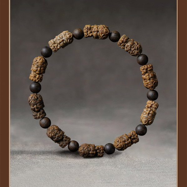 Agarwood carved bracelet.