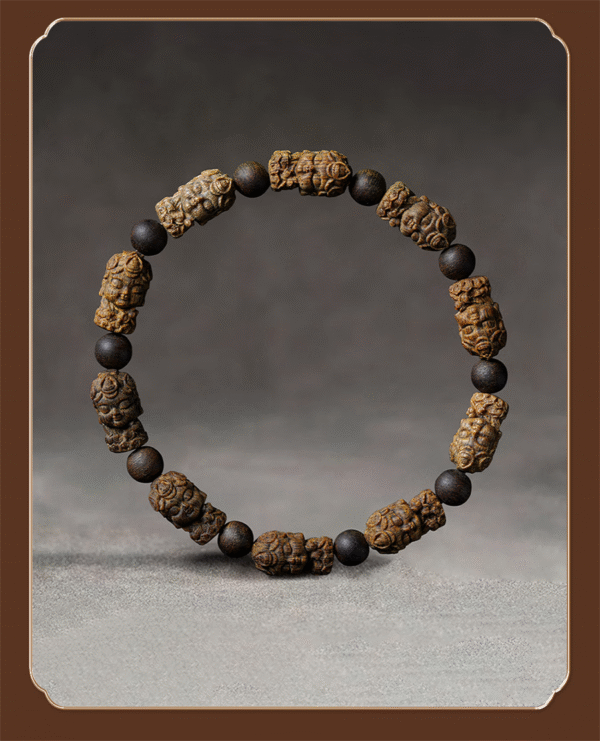 Agarwood carved bracelet.