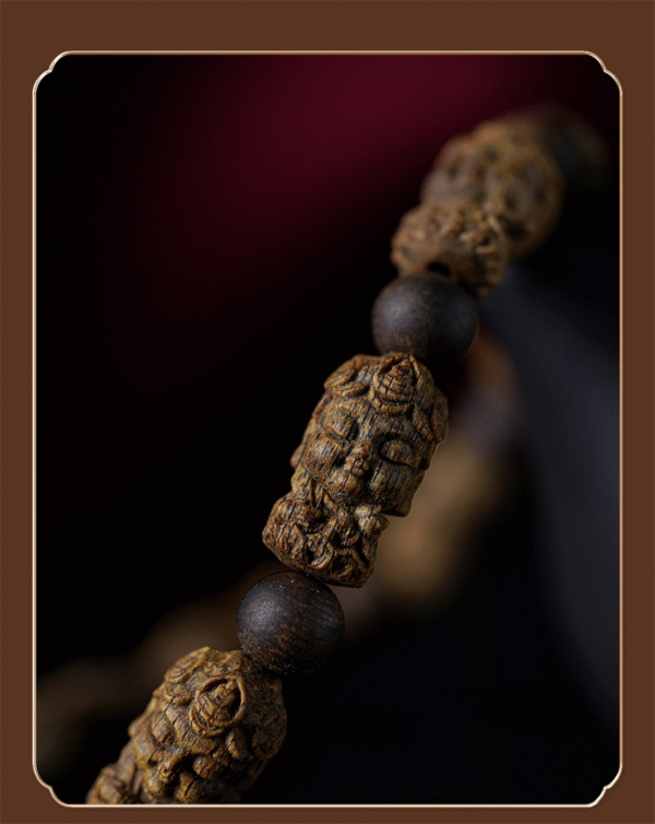 Agarwood carved bracelet.