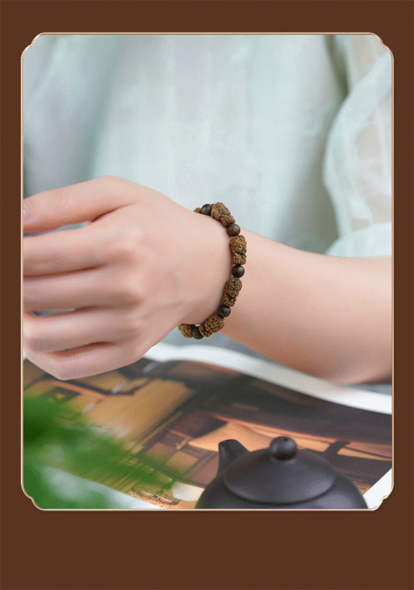 Agarwood carved bracelet.