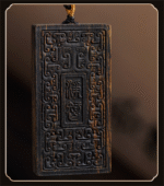 Qinan agarwood Jingzhiji round pendant amulet necklace