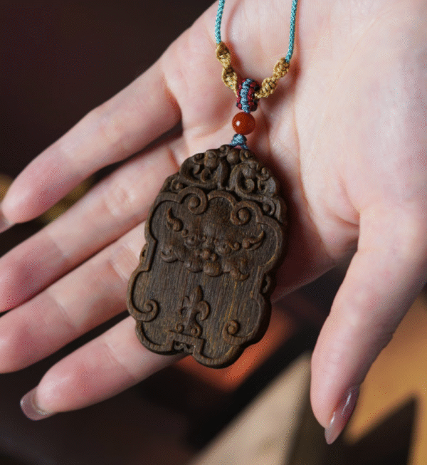 Qinan Agarwood Carved Auspicious Beast Peace and Safety Plaque