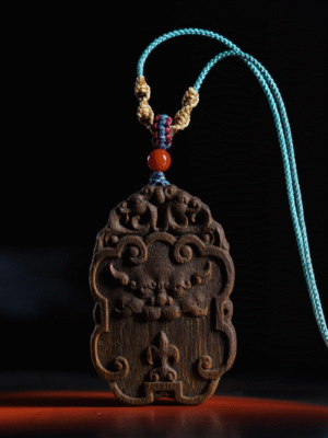 Qinan Agarwood Carved Auspicious Beast Peace and Safety Plaque