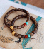 Agarwood bucket bead bracelet, old-style southern red agate, turquoise.
